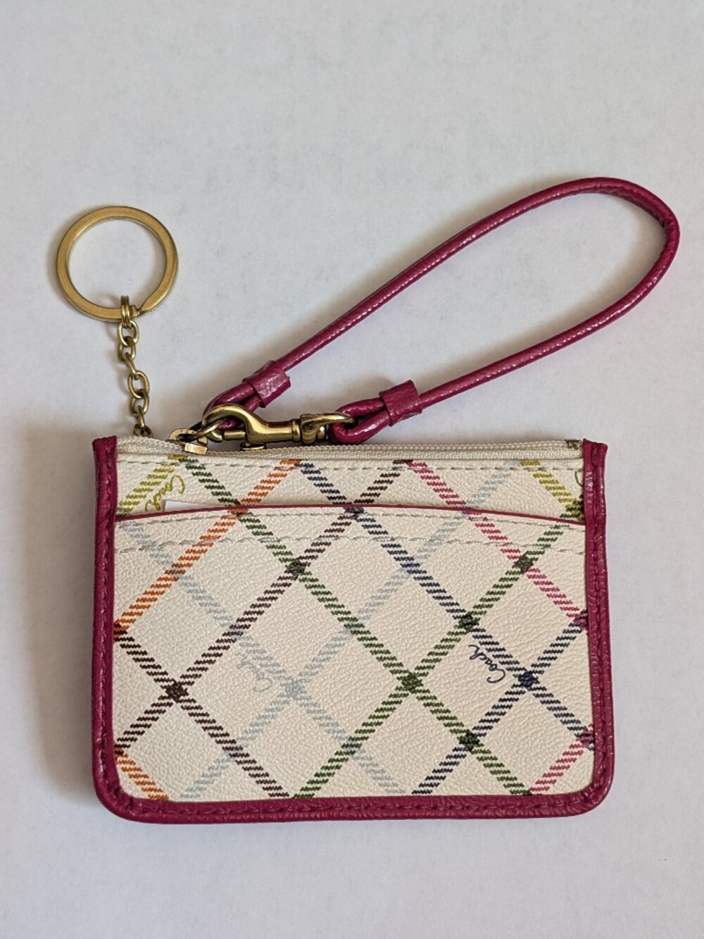Coach Plaid Wristlet ~ New